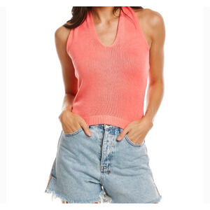 525 America Revolve Knit Halter Tie Top NWT Pink Berry Size XL